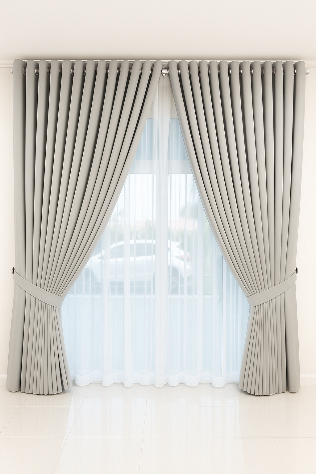 Modern Ring Double Layer Curtain